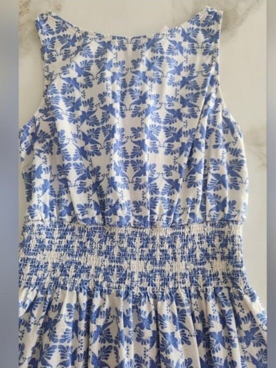 Universal Thread Dresses & Skirts - Floral Blue and White Sleeveless Dress In A Linen Look!